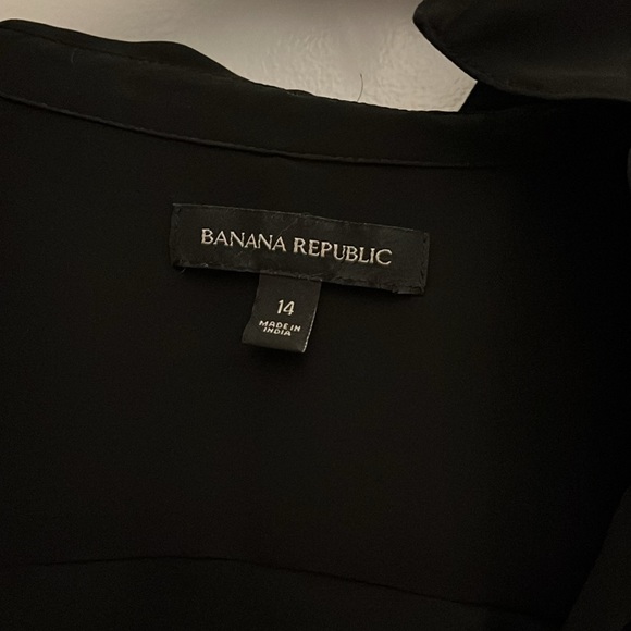 Collared Black mini shirt button up dress Banana Republic 14 - Picture 3 of 3